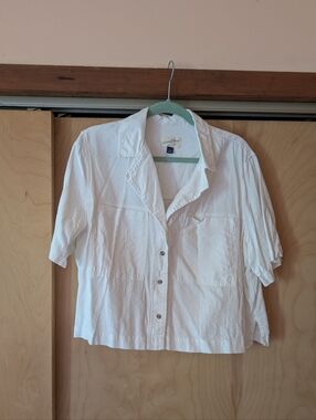 Universal Thread White Linen Cropped Camp Shirt